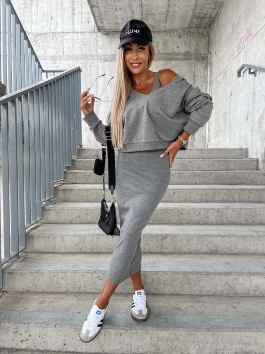 Sharon Set: Mouwloze Jurk en Hoodie